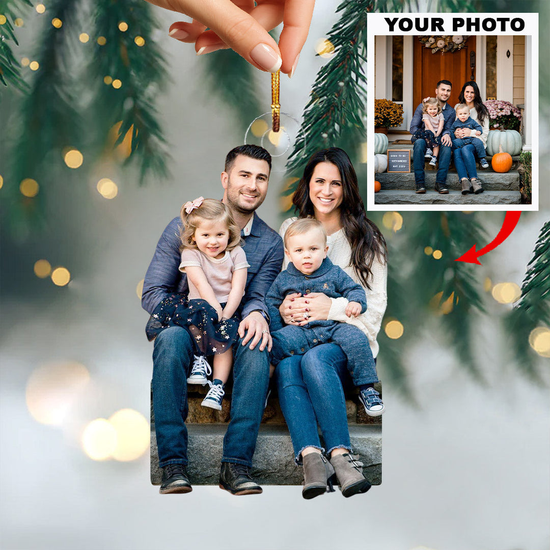 Beloved Togetherness - Personalized Photo Mica Ornament - Christmas Gift For Family Members