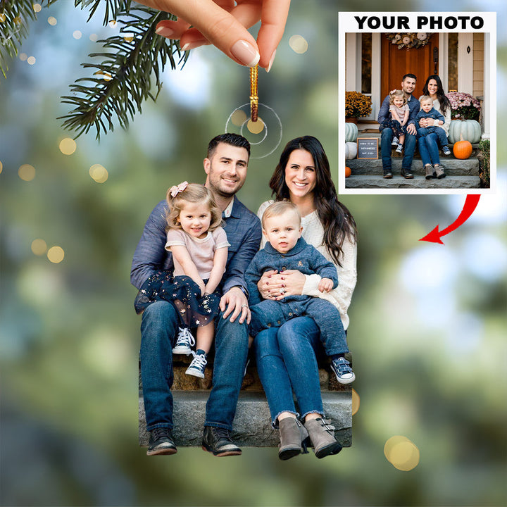 Beloved Togetherness - Personalized Photo Mica Ornament - Christmas Gift For Family Members