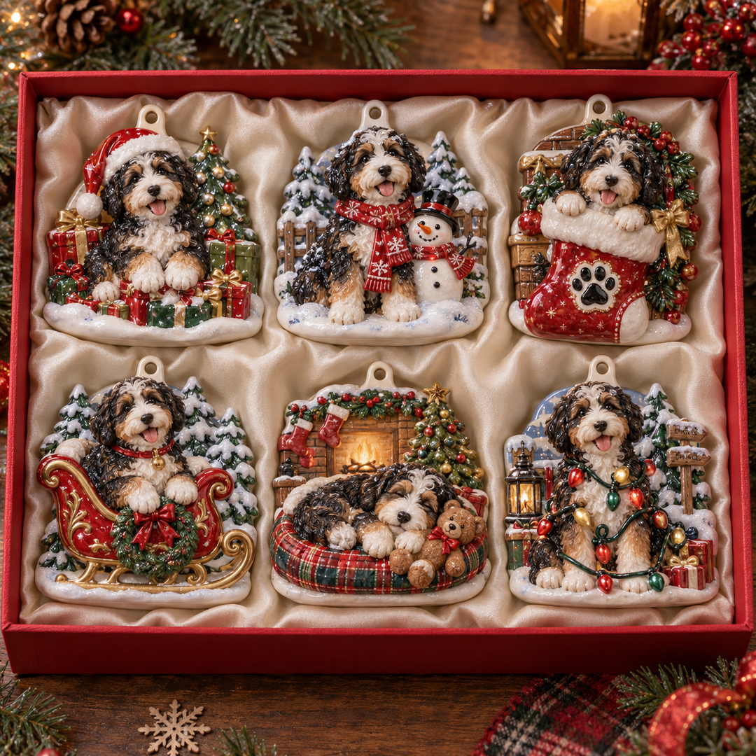 Bernedoodle Christmas Acrylic Ornament Gift Set NCU0TM172