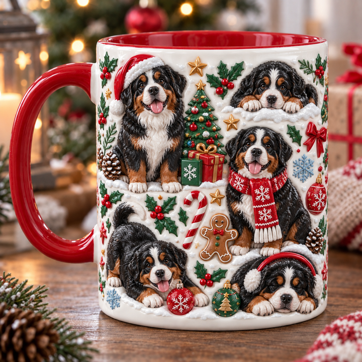 Merry Paws Christmas Accent Mug - Christmas Gift For Dog Lovers