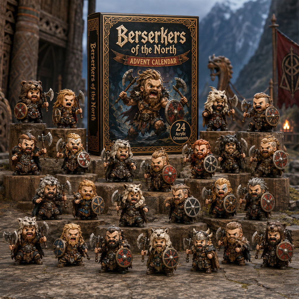 CHRISTMAS KICKOFF 40% OFF - Berserkers of the North Advent Calendar 2026 - 24-Day Festive Countdown, Acrylic Charms Blind Box - Gift For Viking Lovers AC0HA216