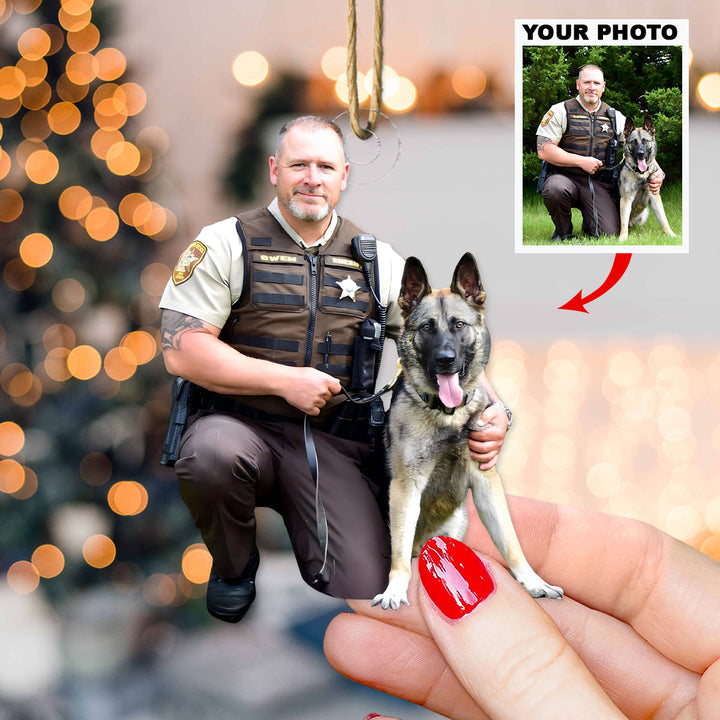 Best Comrade - Personalized Photo Mica Ornament - Christmas Gift For Policeman