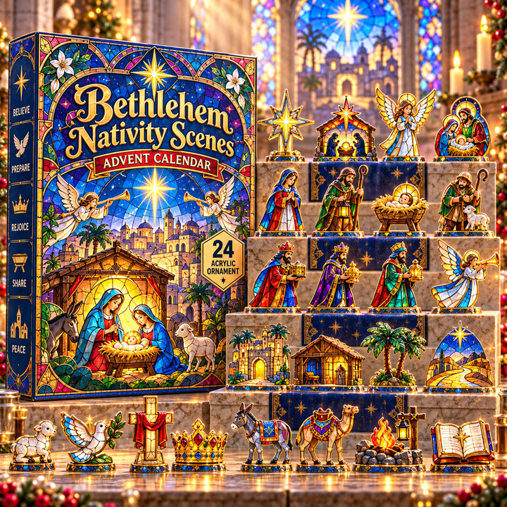 CHRISTMAS KICKOFF 40% OFF - Bethlehem Nativity Scenes Advent Calendar 2026 - 24-Day Festive Countdown, Acrylic Charms Blind Box - Gift For Family, Friends AC0HA564