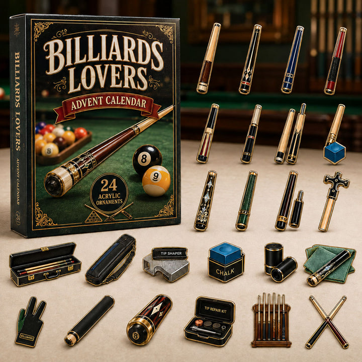 CHRISTMAS KICKOFF 40% OFF - Billiards Stick Advent Calendar 2026 - 24-Day Festive Countdown, Acrylic Charms Blind Box - Gift For Billiards Lovers AC0TM071