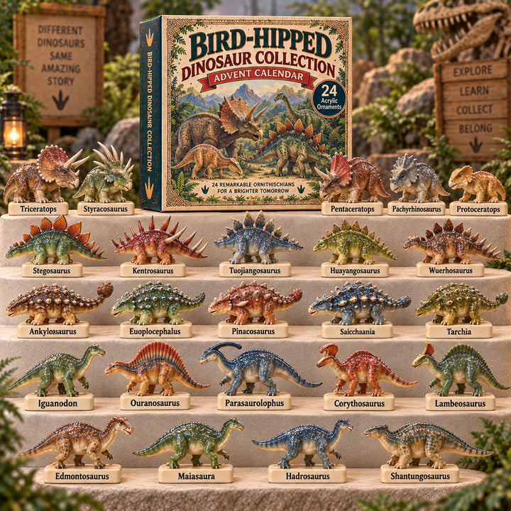 CHRISTMAS KICKOFF 40% OFF - Bird-Hipped Dinosaur Collection Advent Calendar 2026 - 24-Day Festive Countdown, Acrylic Charms Blind Box - Gift For Dinosaurs Lovers AC0TM406