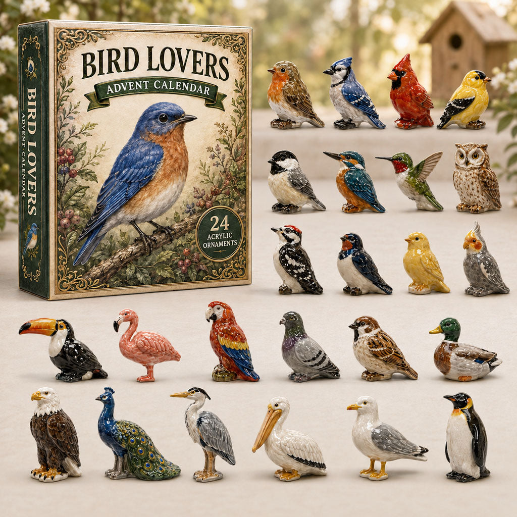 CHRISTMAS KICKOFF 40% OFF - Bird Lovers Advent Calendar 2026 - 24-Day Festive Countdown, Acrylic Charms Blind Box - Gift For Bird Lovers AC0TM210