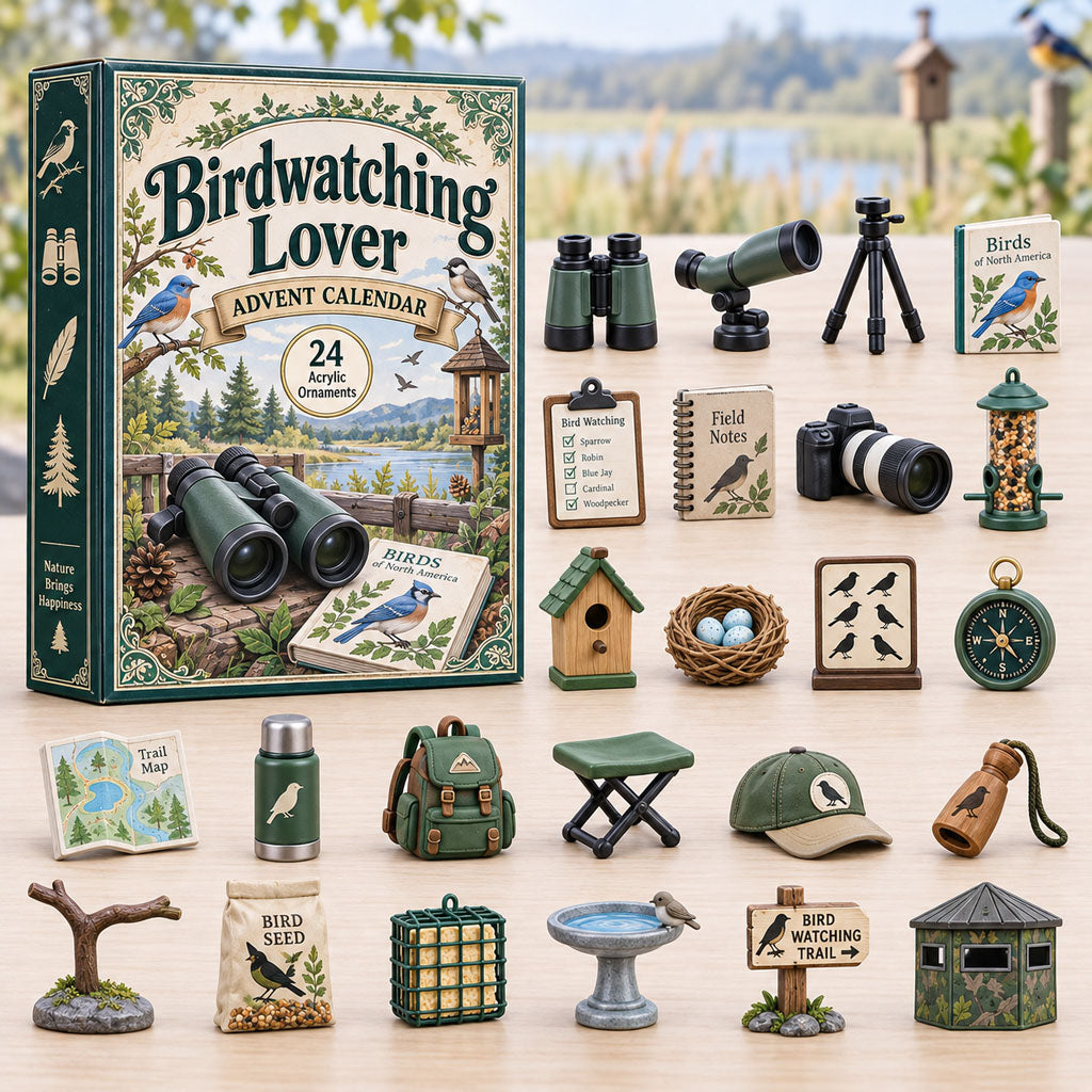 CHRISTMAS KICKOFF 40% OFF - Birdwatching Lover Advent Calendar 2026 - 24-Day Festive Countdown, Acrylic Charms Blind Box - Gift For Outdoor Hobby Lovers AC0HA250