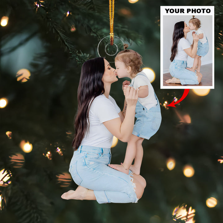 Bloom Together - Personalized Photo Mica Ornament - Christmas Gift For Family Members