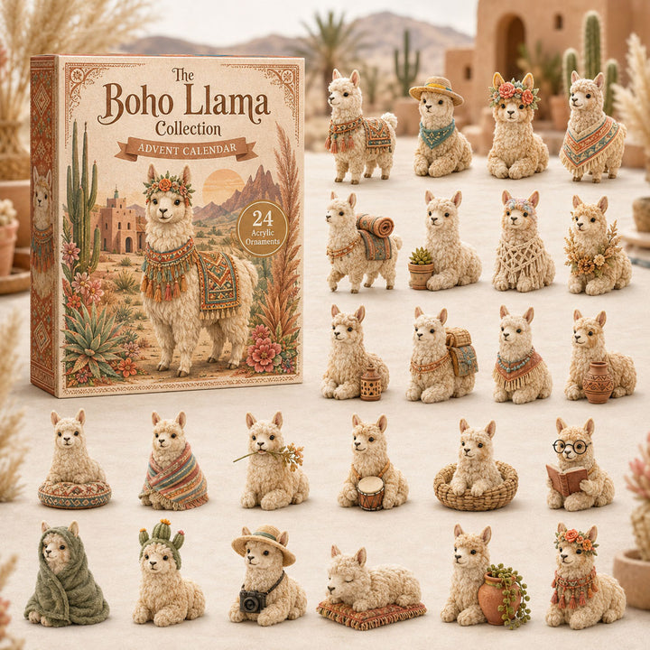 CHRISTMAS KICKOFF 40% OFF - Boho Llama Advent Calendar 2026 - 24-Day Festive Countdown, Acrylic Charms Blind Box - Gift For Llama Lovers AC0TH034
