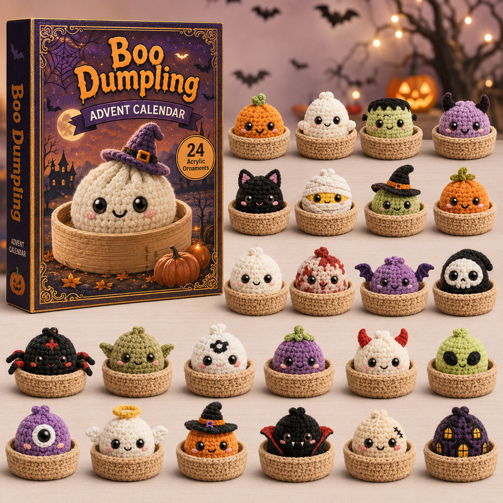 HALLOWEEN KICKOFF 40% OFF - Boo Dumpling Halloween Advent Calendar 2026 - 24-Day Festive Countdown, Acrylic Charms Blind Box - Gift For Crochet Lovers AC0TH165