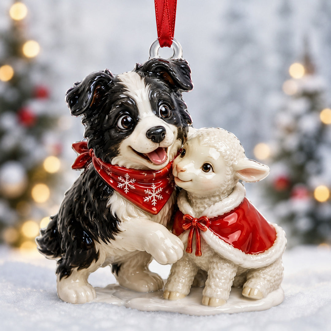 Border Collie Shepherding Mica Ornament NCU0HT101