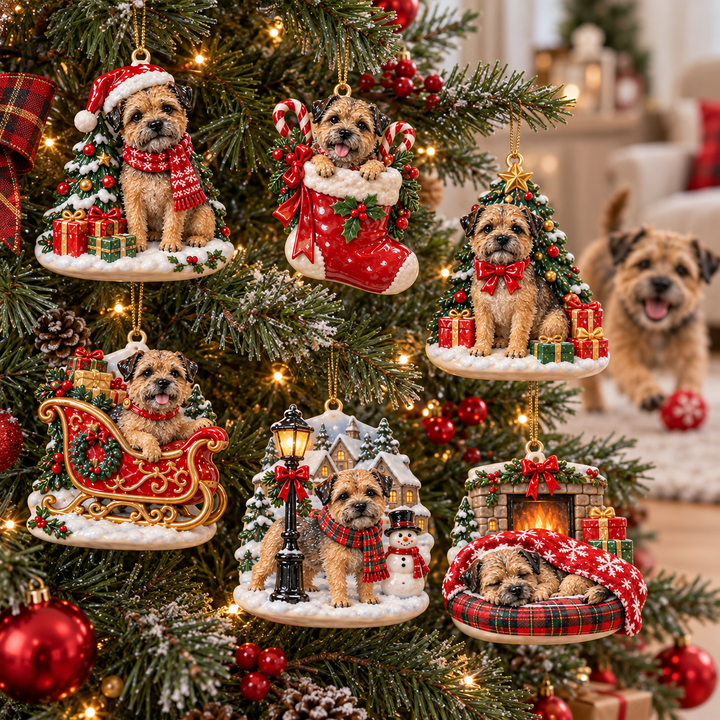 Border Terrier Christmas Acrylic Ornament Gift Set NCU0TH109