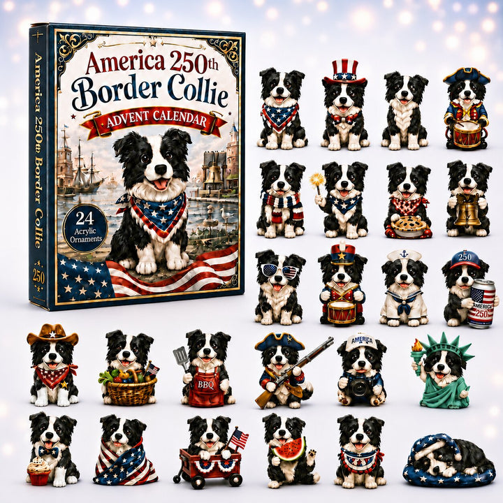 CHRISTMAS KICKOFF 40% OFF - Border Collie Advent Calendar 2026 - 24-Day Festive Countdown, Acrylic Charms Blind Box - Gift For Dog Lovers