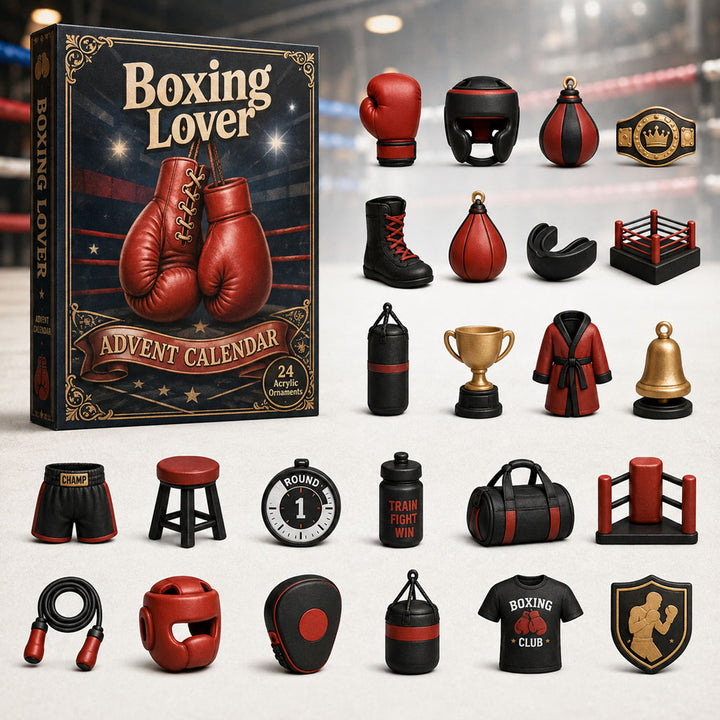 CHRISTMAS KICKOFF 40% OFF - Boxing Lover Advent Calendar 2026 - 24-Day Festive Countdown, Acrylic Charms Blind Box - Gift For Sport Lovers AC0HA057