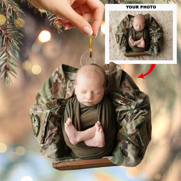 Brave Angel - Personalized Photo Mica Ornament - Christmas Gift For Family Members