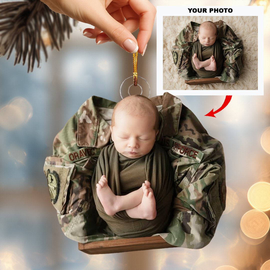 Brave Angel - Personalized Photo Mica Ornament - Christmas Gift For Family Members