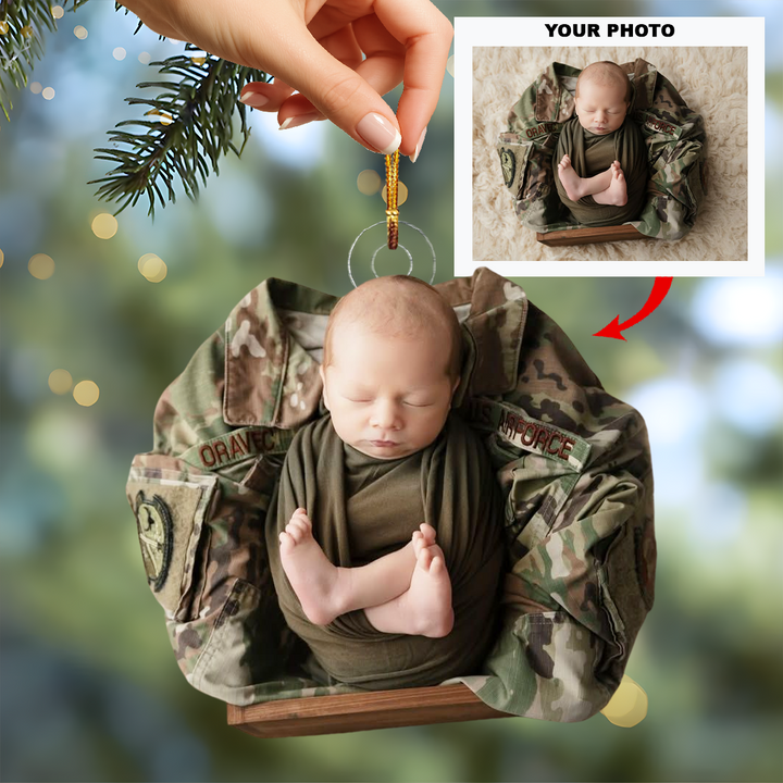 Brave Angel - Personalized Photo Mica Ornament - Christmas Gift For Family Members