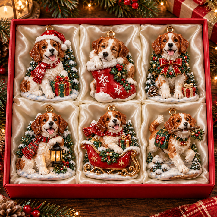 Brittany Spaniel Christmas Acrylic Ornament Gift Set NCU0TH110