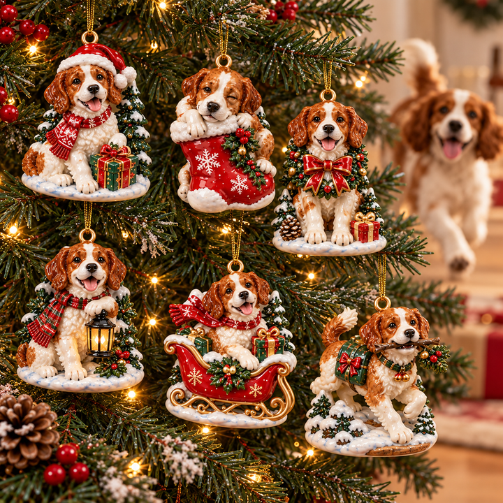 Brittany Spaniel Christmas Acrylic Ornament Gift Set NCU0TH110