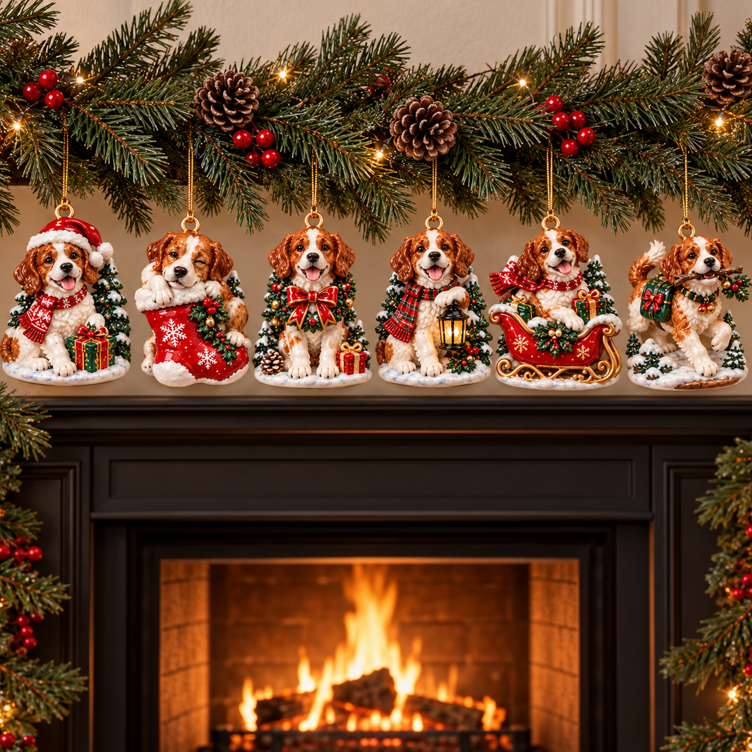 Brittany Spaniel Christmas Acrylic Ornament Gift Set NCU0TH110