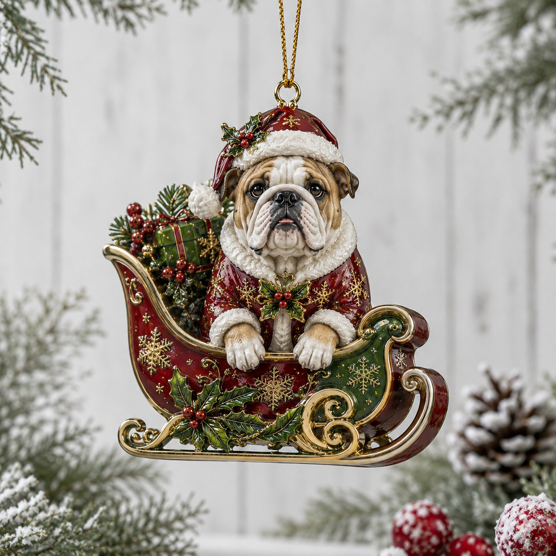 Bulldog Is Coming To Town Mica Ornament NCU0TH018