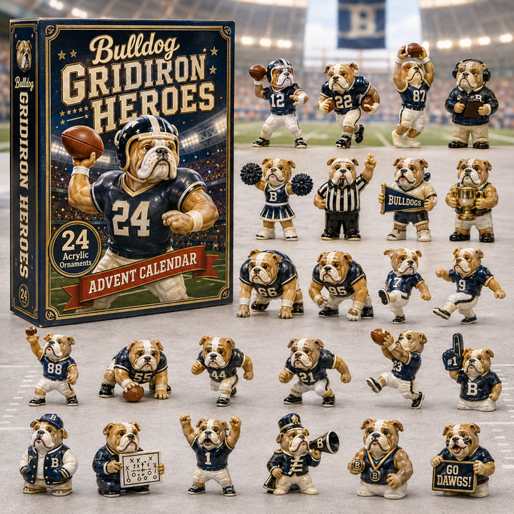 CHRISMAST KICKOFF 40% OFF - Bulldog Football Heroes Advent Calendar 2026 - 24-Day Festive Countdown, Acrylic Charms Blind Box - Gift For Dog Lovers AC0TH130