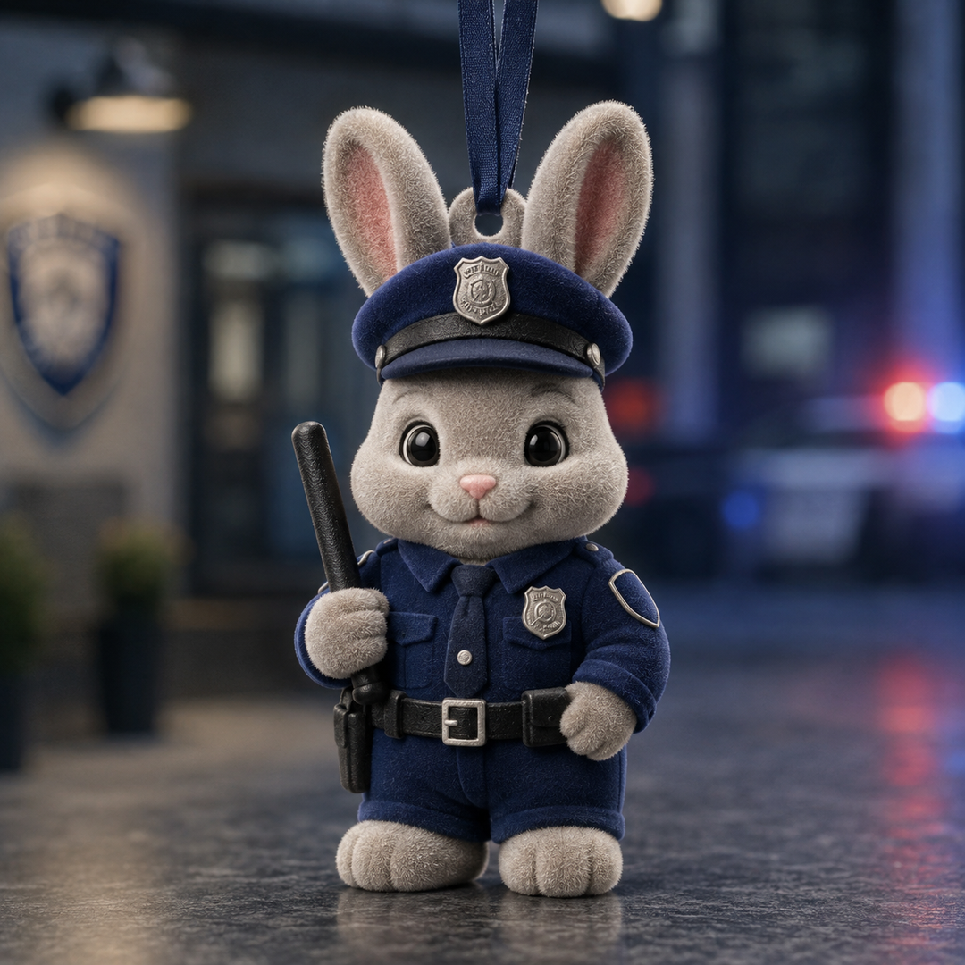 Bunny Officer Mica Ornament NCU0TM040