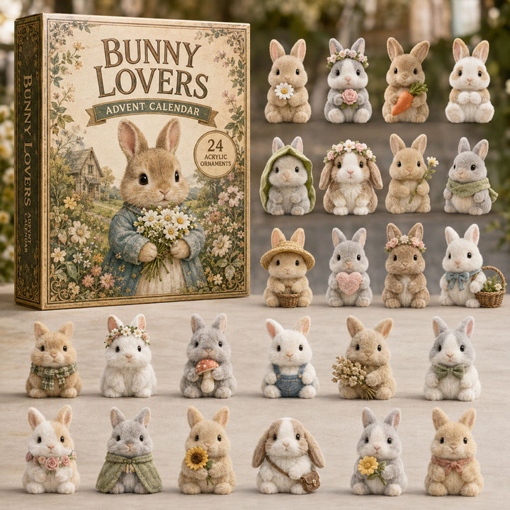 CHRISTMAS KICKOFF 40% OFF - Bunny Lovers Advent Calendar 2026 - 24-Day Festive Countdown, Acrylic Charms Blind Box - Gift For Farm Lovers AC0TM028