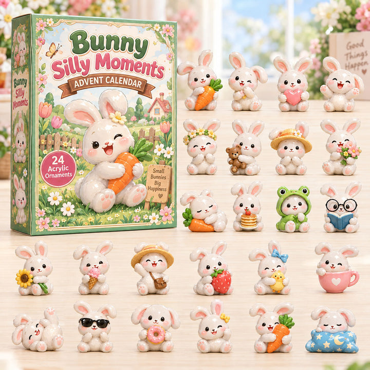 CHRISTMAS KICKOFF 40% OFF - Bunny Silly Moments Advent Calendar 2026 - 24-Day Festive Countdown, Acrylic Charms Blind Box - Gift For Bunny Lovers AC0HA245