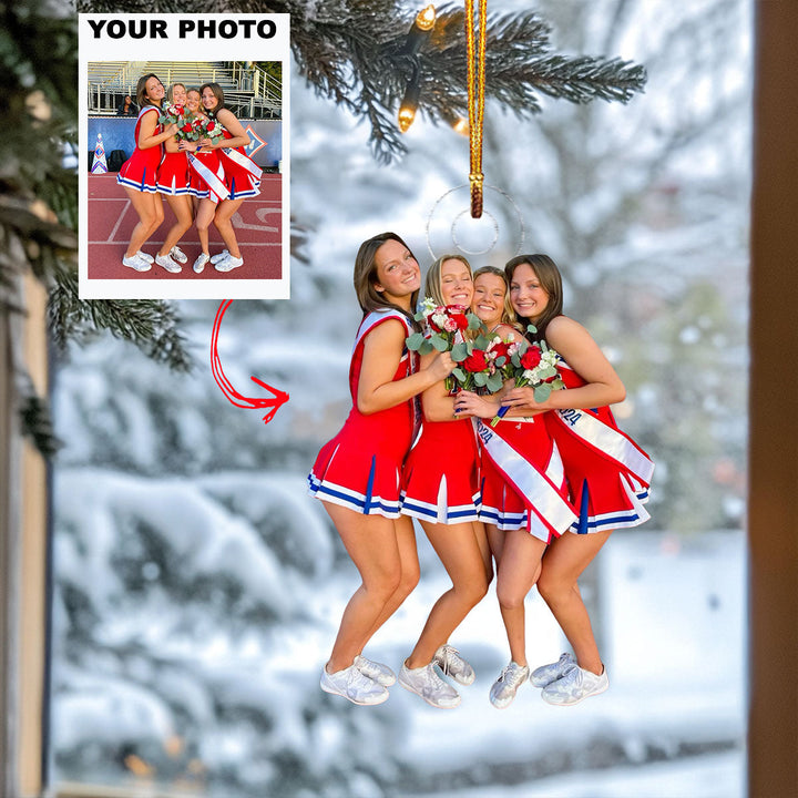 Cheer Squad - Personalized Photo Mica Ornament - Christmas Gift For Friends, Besties