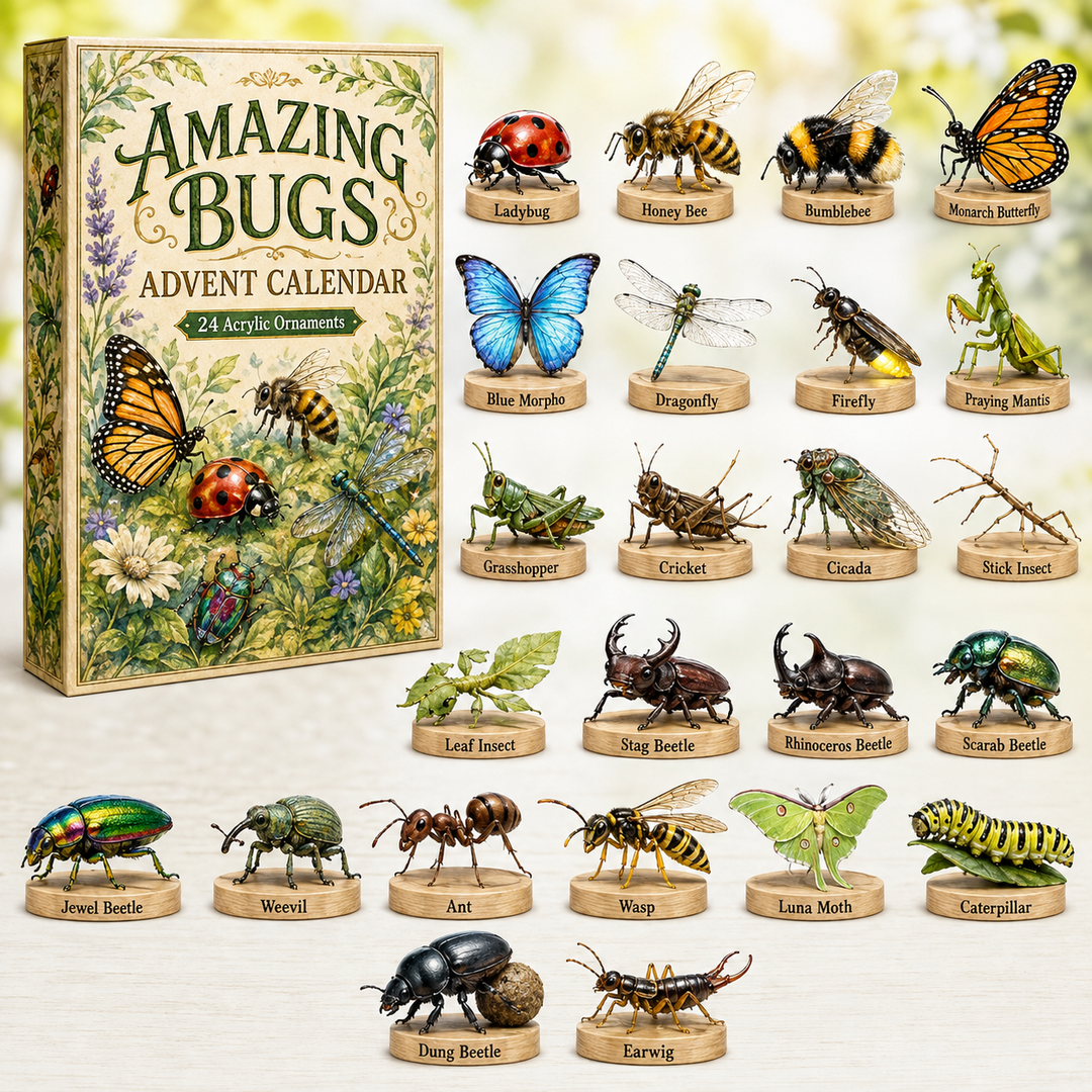 🐞 CHRISTMAS KICKOFF 40% OFF 🌿 - Amazing Bugs Advent Calendar 2026 - 24-Day Festive Countdown, Acrylic Charms Blind Box - Gift For Bug Lovers