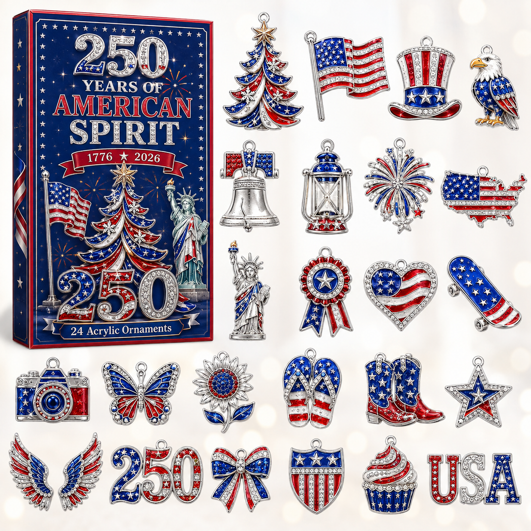🎉 CHRISTMAS KICKOFF 40% OFF ❤️ - America 250th Icons Advent Calendar 2026 - 24-Day Festive Countdown, Acrylic Charms Blind Box - Gift For Family & Friends