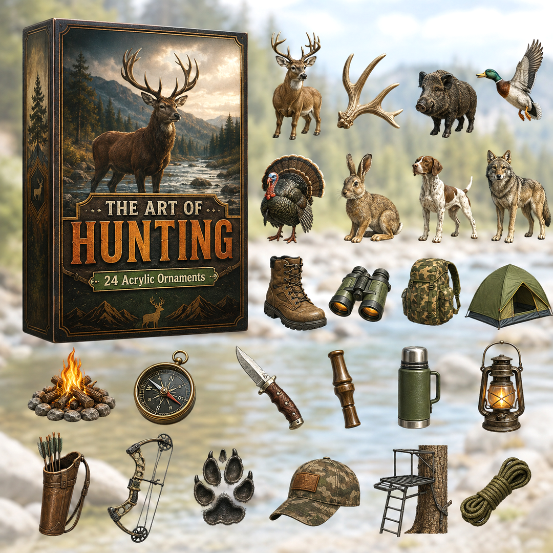 🦌 CHRISTMAS KICKOFF 40% OFF 🏹 - Art of Hunting Advent Calendar 2026 - 24-Day Festive Countdown, Acrylic Charms Blind Box - Gift For Hunting Lovers