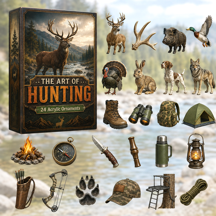 🦌 CHRISTMAS KICKOFF 40% OFF 🏹 - Art of Hunting Advent Calendar 2026 - 24-Day Festive Countdown, Acrylic Charms Blind Box - Gift For Hunting Lovers