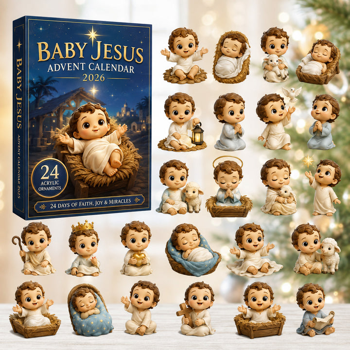 CHRISTMAS KICKOFF 40% OFF - Baby Jesus Advent Calendar 2026 - 24-Day Festive Countdown, Acrylic Charms Blind Box - Gift For Family & Friends AC0HT208