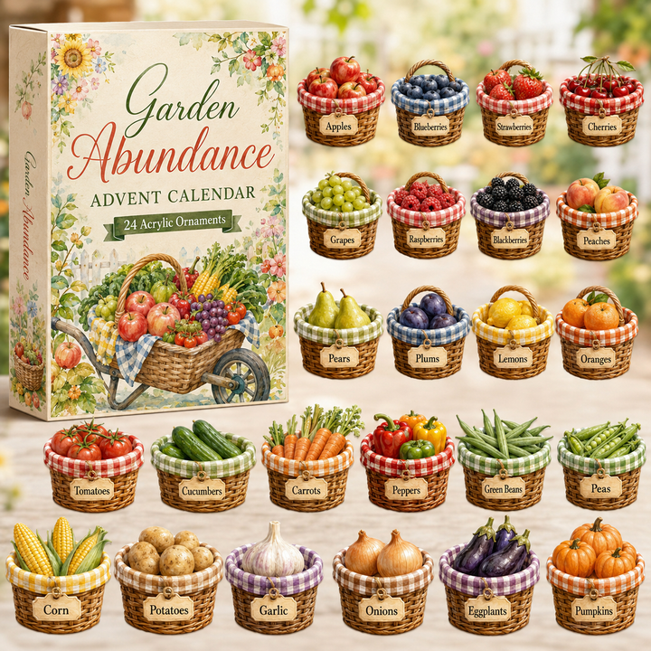 🌱 CHRISTMAS KICKOFF 40% OFF 🧺 - Garden Abundance Advent Calendar 2026 - 24-Day Festive Countdown, Acrylic Charms Blind Box - Gift For Gardening Lovers