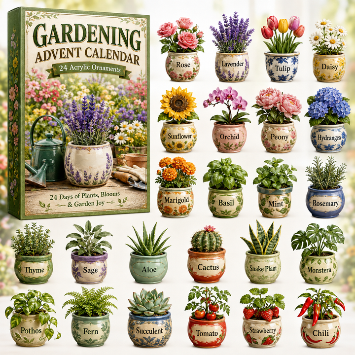 🌱 CHRISTMAS KICKOFF 40% OFF 🪴 - Gardening Plants Advent Calendar 2026 - 24-Day Festive Countdown, Acrylic Charms Blind Box - Gift For Gardening Lovers