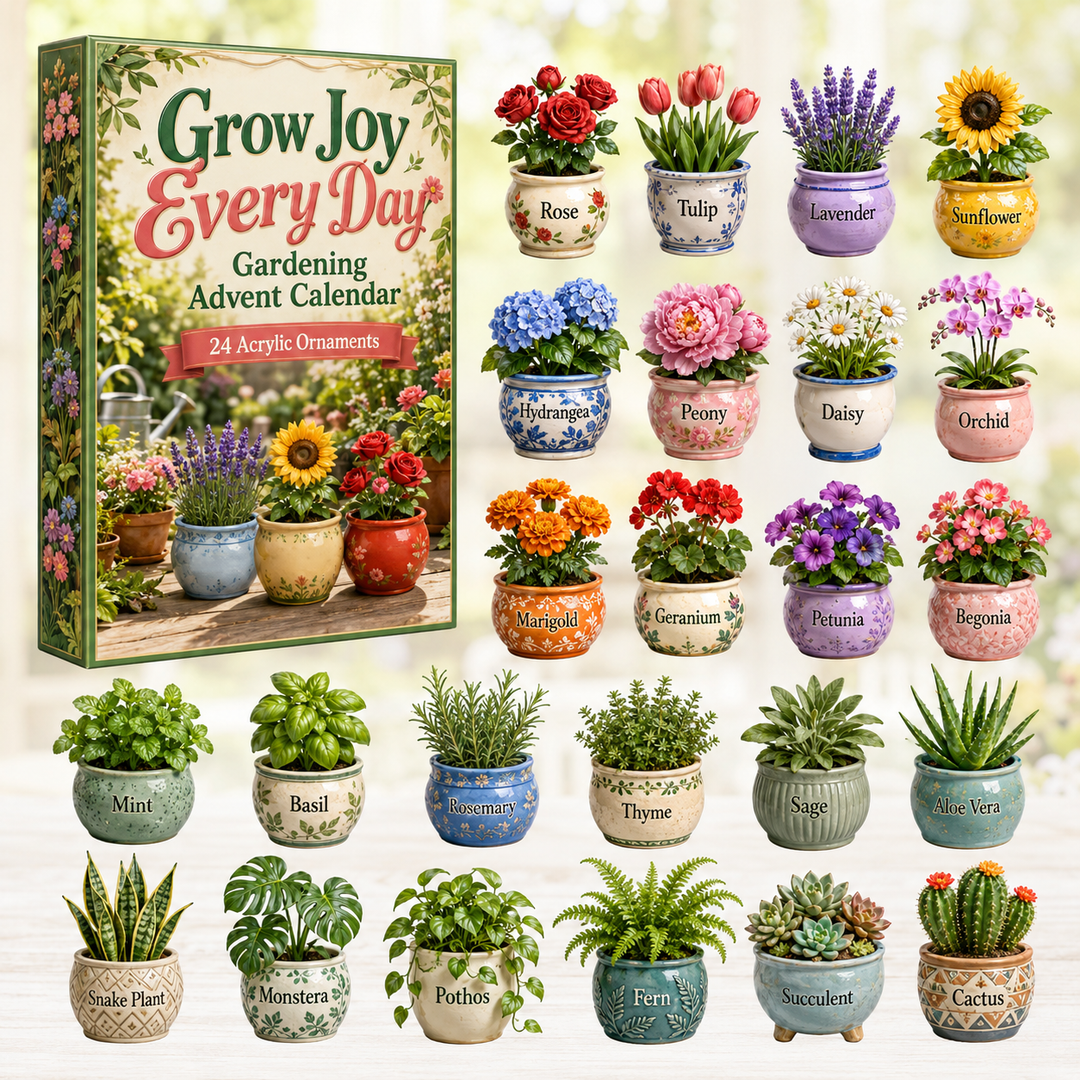 ☀️ CHRISTMAS KICKOFF 40% OFF 🌻 - Grow Joy Every Day Gardening Advent Calendar 2026 - 24-Day Festive Countdown, Acrylic Charms Blind Box - Gift For Gardening Lovers