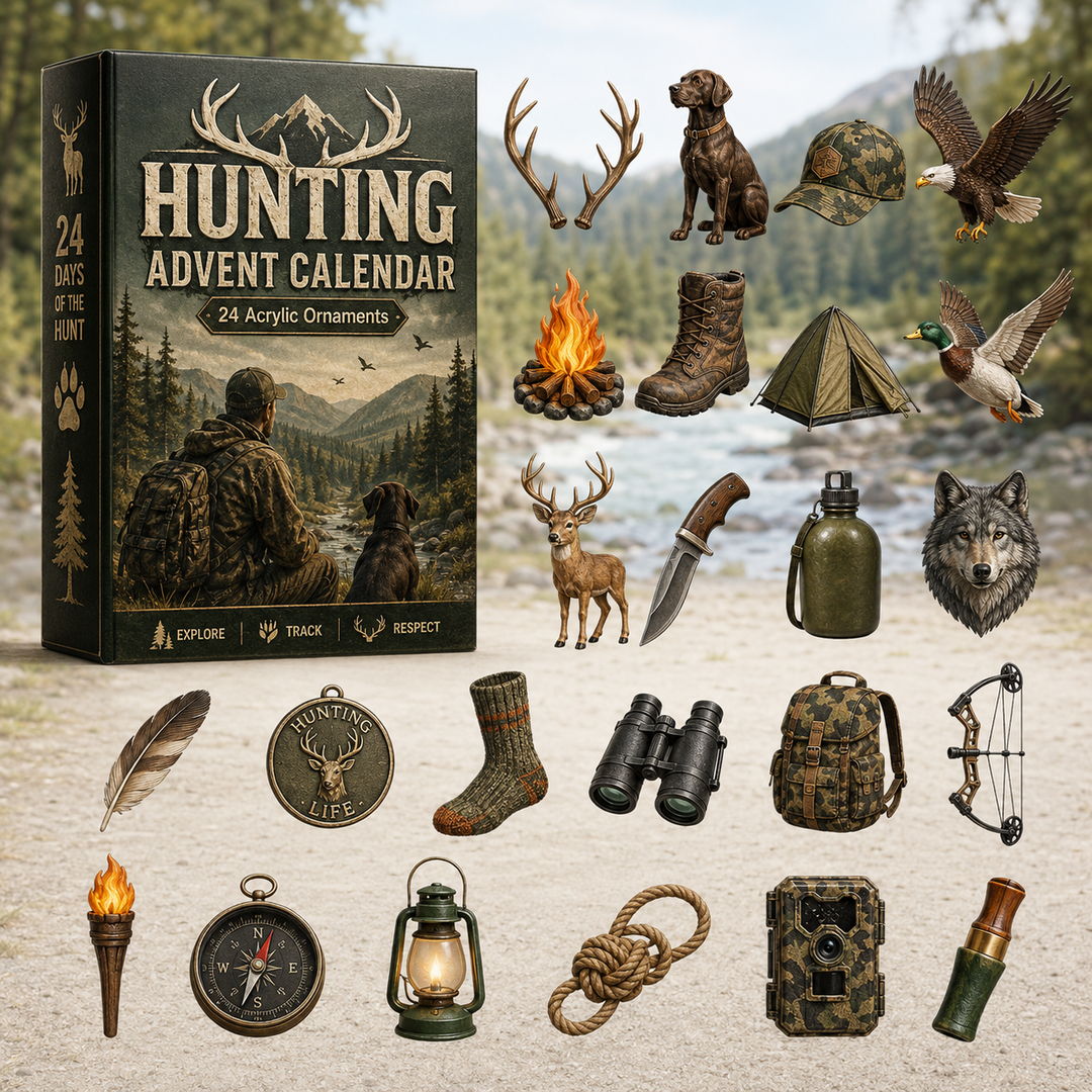 🧭 CHRISTMAS KICKOFF 40% OFF 🌲 - Hunting Gear Advent Calendar 2026 - 24-Day Festive Countdown, Acrylic Charms Blind Box - Gift For Hunting Lovers