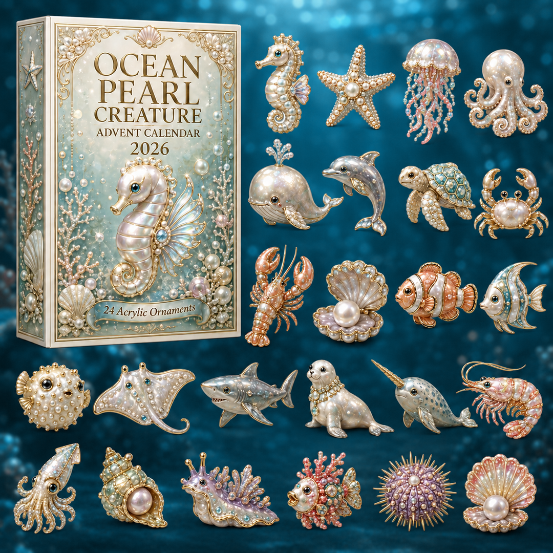 🦞 CHRISTMAS KICKOFF 40% OFF 🌊 - Ocean Pearl Treasures Advent Calendar 2026 - 24-Day Festive Countdown, Acrylic Charms Blind Box - Gift For Ocean Lovers