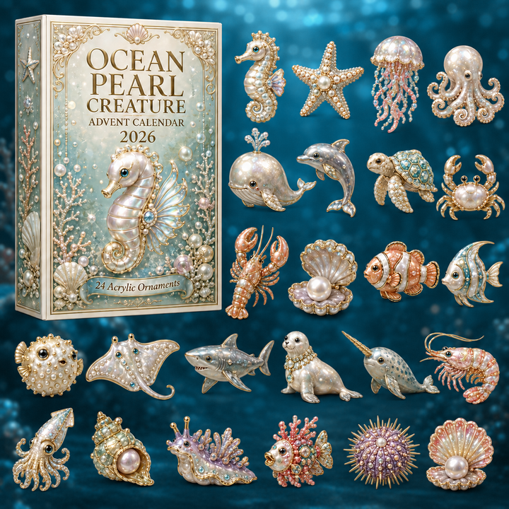 🦞 CHRISTMAS KICKOFF 40% OFF 🌊 - Ocean Pearl Treasures Advent Calendar 2026 - 24-Day Festive Countdown, Acrylic Charms Blind Box - Gift For Ocean Lovers
