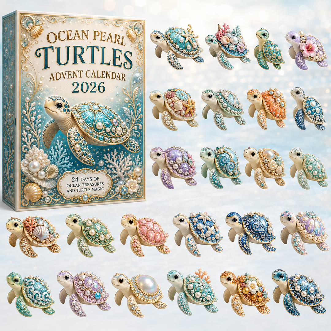 🐢 CHRISTMAS KICKOFF 40% OFF 🌊 - Pearl Sea Turtle Voyage Advent Calendar 2026 - 24-Day Festive Countdown, Acrylic Charms Blind Box - Gift For Turtle Lovers