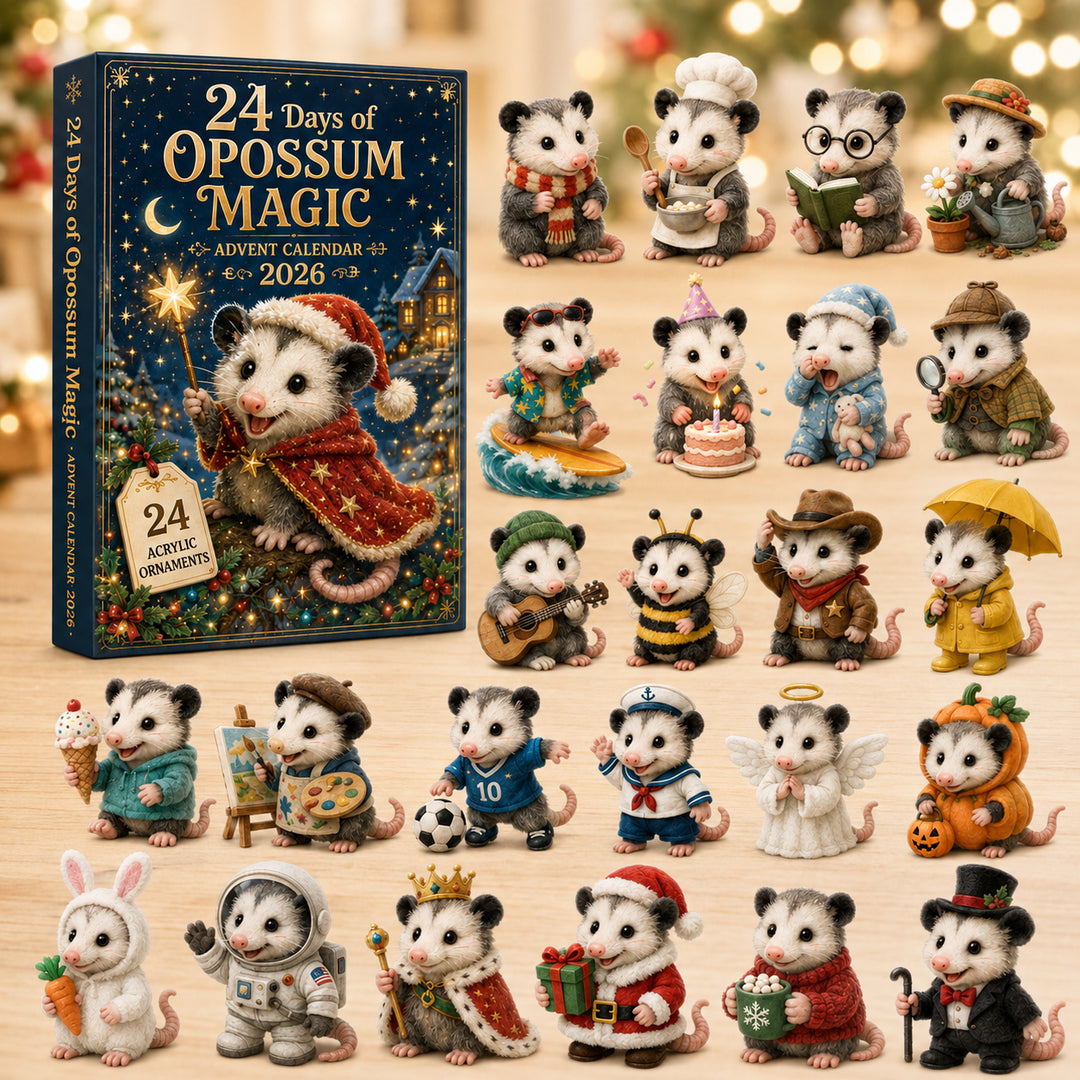 CHRISTMAS KICKOFF 40% OFF - 24 Days Of Opossum Magic Advent Calendar 2026 - 24-Day Festive Countdown, Acrylic Charms Blind Box - Gift For Opossum Lovers AC0HT511