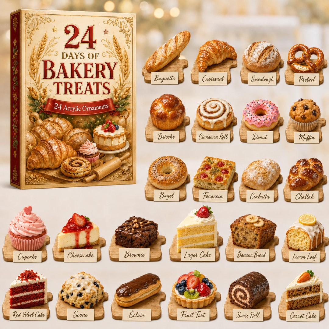 CHRISTMAS KICKOFF 40% OFF - 24 Days of Bakery Treats Advent Calendar 2026 - 24-Day Festive Countdown, Acrylic Charms Blind Box - Gift For Baking Lovers AC0HT447