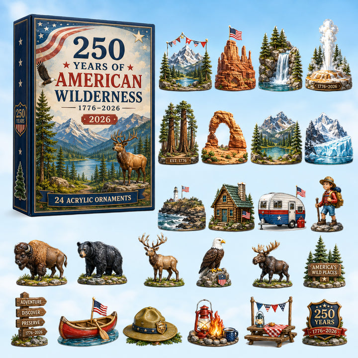 CHRISTMAS KICKOFF 40% OFF - 250 Years of American Wilderness Advent Calendar 2026 - 24-Day Festive Countdown, Acrylic Charms Blind Box - Gift For Family & Friends AC0HT293
