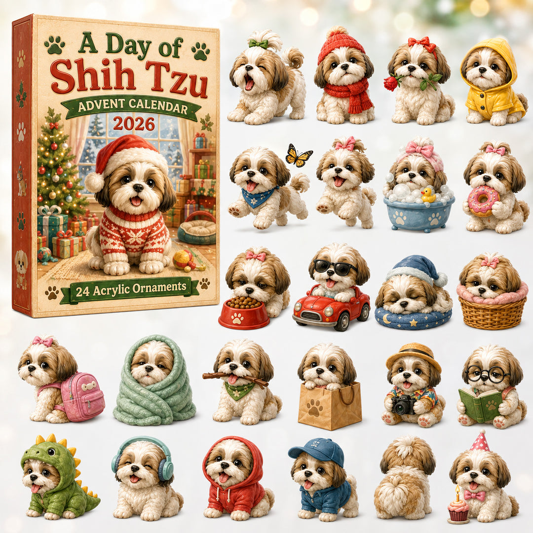 CHRISTMAS KICKOFF 40% OFF - A Day Of Shih Tzu Advent Calendar 2026 - 24-Day Festive Countdown, Acrylic Charms Blind Box - Gift For Shih Tzu Lovers AC0HT269