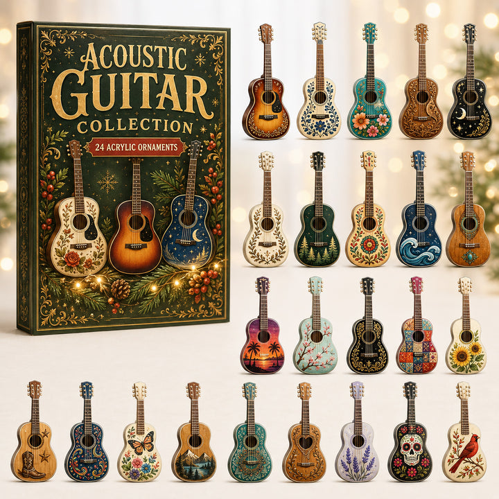 CHRISTMAS KICKOFF 40% OFF - Acoustic Guitar Advent Calendar 2026 - 24-Day Festive Countdown, Acrylic Charms Blind Box - Gift For Guitar Lovers AC0HT464