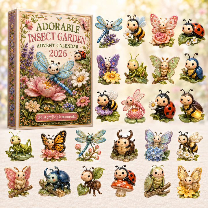 CHRISTMAS KICKOFF 40% OFF - Adorable Insect Garden Advent Calendar 2026 - 24-Day Festive Countdown, Acrylic Charms Blind Box - Gift For Nature Lovers AC0HT360