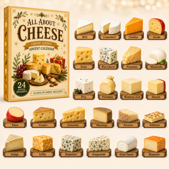 CHRISTMAS KICKOFF 40% OFF - All About Cheese Advent Calendar 2026 - 24-Day Festive Countdown, Acrylic Charms Blind Box - Gift For Cheese Lovers AC0HT534