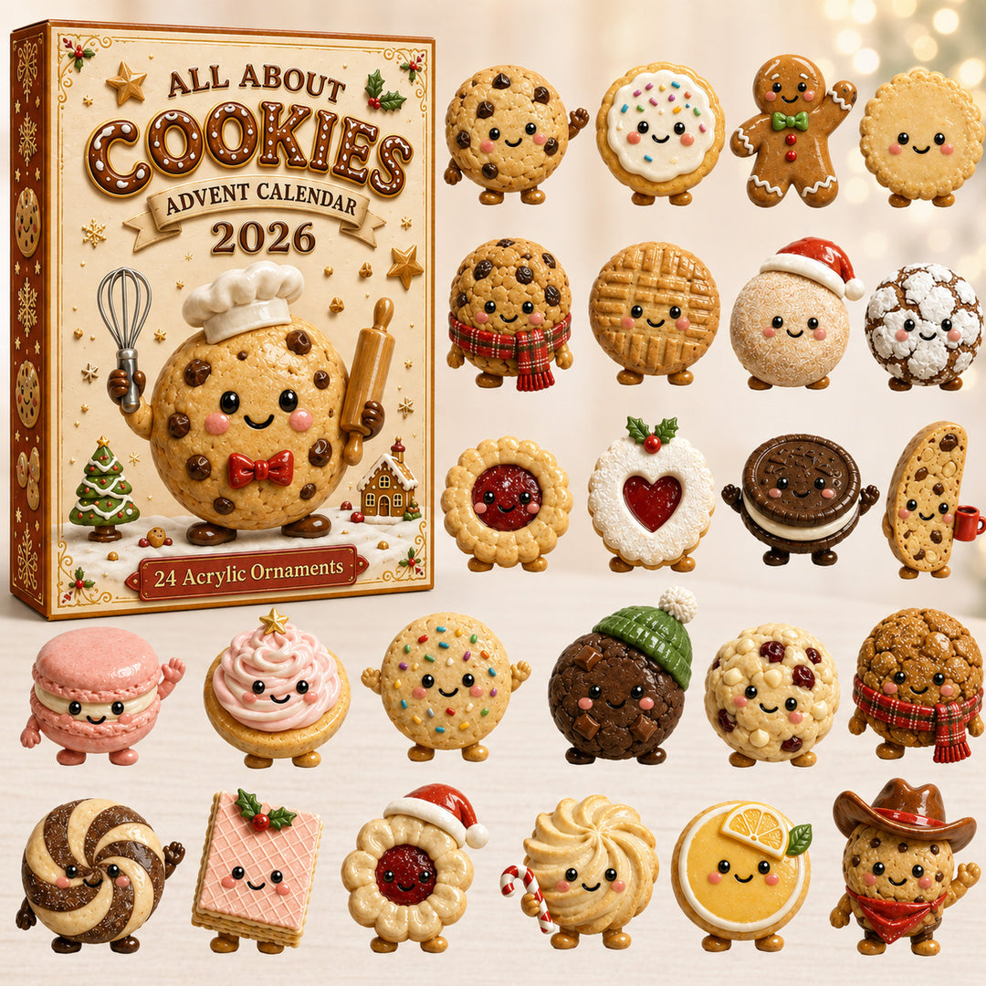 CHRISTMAS KICKOFF 40% OFF - All About Cookies Advent Calendar 2026 - 24-Day Festive Countdown, Acrylic Charms Blind Box - Gift For Baking Lovers AC0HT443